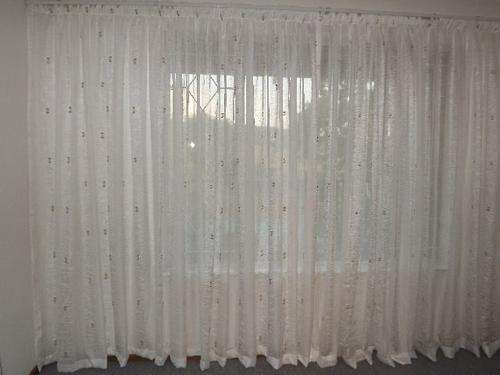 "BLOCK CRUSH" PATTERNED VOILE CURTAINS - 5m x 2.3m!!!