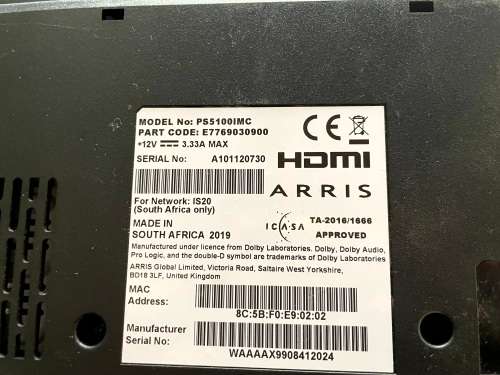 DSTV Explora 2 Decoder PS5100IMC