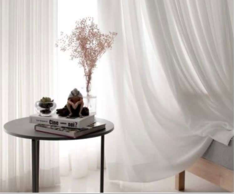 Voile curtains to fit rod or hook - plain white 5mx2.4m