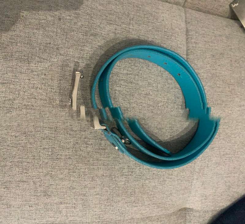 Polo leather belt*leather*small*TURQUOISE