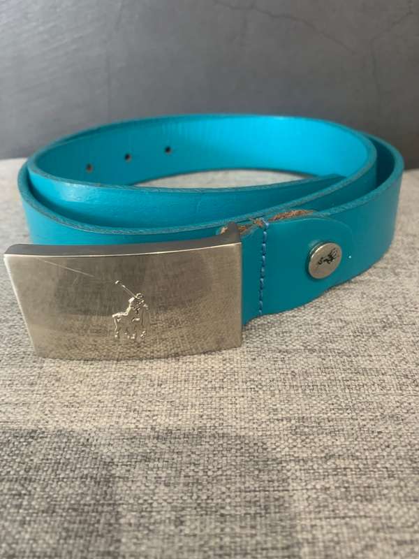 Polo leather belt*leather*small*TURQUOISE