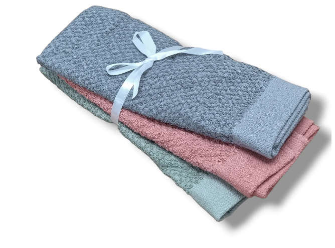 Guest towels (3 Pieces) 30x50cm - Charcoal/Terracotta/Sage