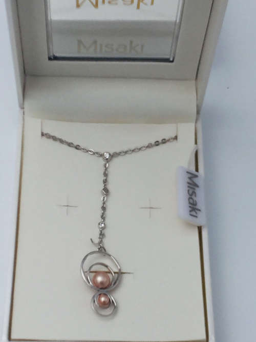 Pearl necklace by Misaki - cultured pearl, sterling silver 925
