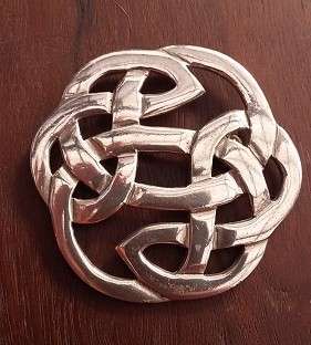 ST JUSTIN PEWTER BROOCH   PLEASE READ THE INFO