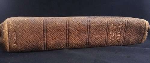 100 year old Bible, leather bound and sewn with silk (dated 1917) with gilt edged pages