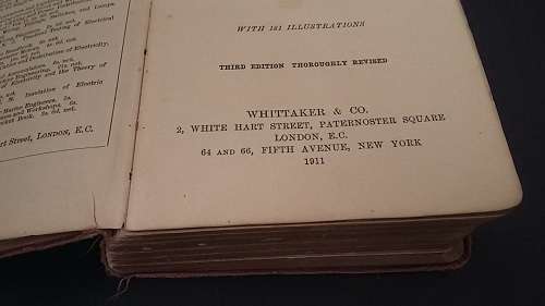 COLLECTIBLE !!     Whittaker's Electrical Engineers Pocket Book dated 1917 - gilt edged pages