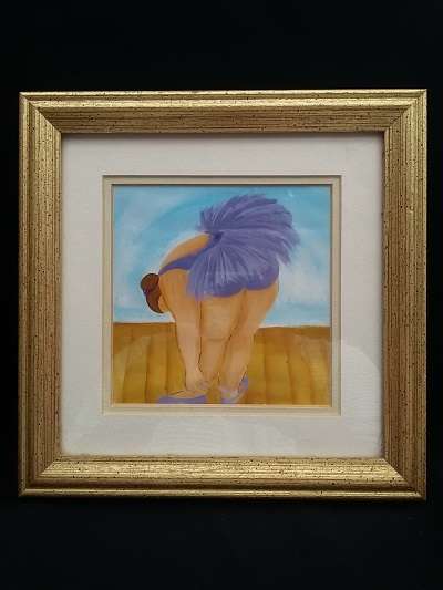 Fat Lady Ballerina Picture in gilt frame