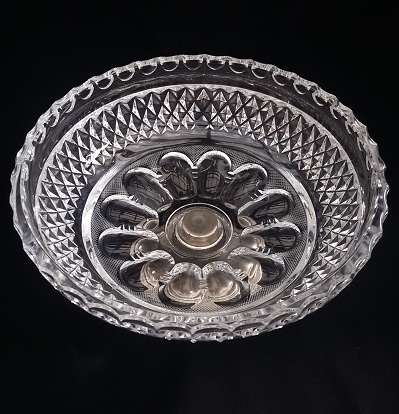 Beautifully Cut Glass Sweety Bowl on Silver plated stand - Stunning !!