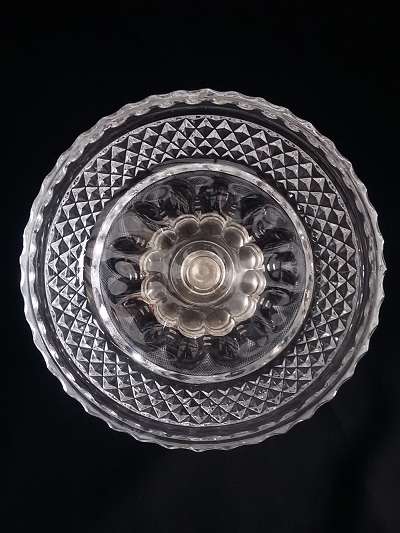 Beautifully Cut Glass Sweety Bowl on Silver plated stand - Stunning !!