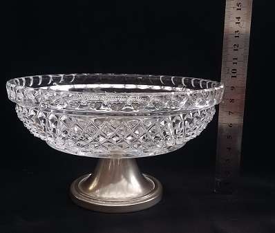 Beautifully Cut Glass Sweety Bowl on Silver plated stand - Stunning !!