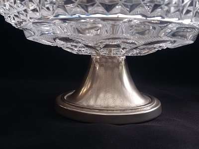 Beautifully Cut Glass Sweety Bowl on Silver plated stand - Stunning !!