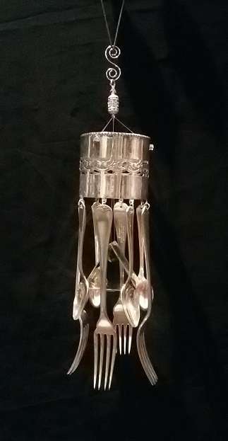 Stunning Silver plated Windchime.  All pieces are marked