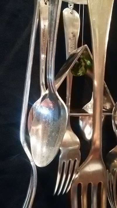 Stunning Silver plated Windchime.  All pieces are marked