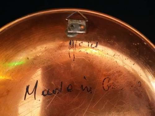 Lovely Copper Display plate made in Greece- ready to hang