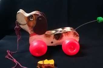 Amazing Find !! An Original Little Snoopy Fisher Price Pull Toy made in the USA- marked 693