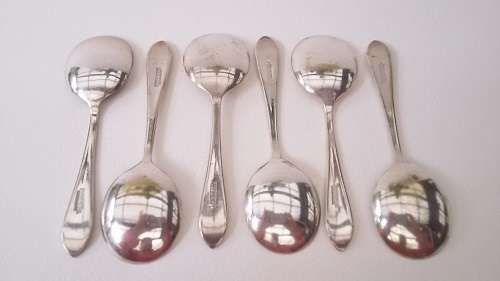 Stunning  Set of 6 Yeoman Plate Spoons made in England
