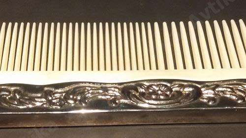Beautiful Plated Dressing Table Brush and Comb - unmarked