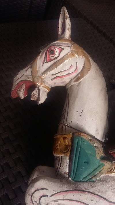 Stunning Hand carved wooden Horse / Pegasus with gilt detail