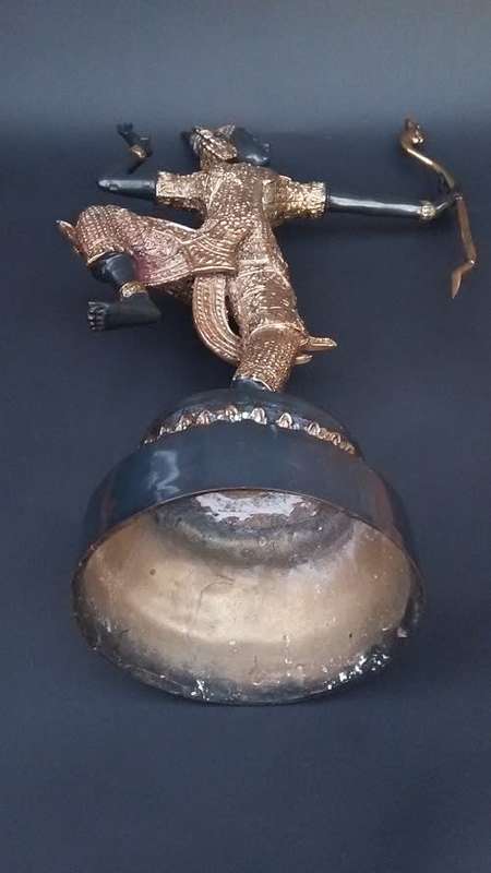 Bronze Statue, Partially Golden, From King Rama. Celestial Archer. Thailand, 1950s