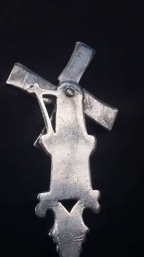 Beautiful Dutch Silver Pickle / Olive Fork with moving Windmill.  Perfect condition and marked