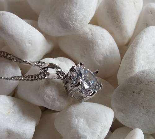 Free Shipping. Simulated Diamond  Pendant Necklace with gift bag.