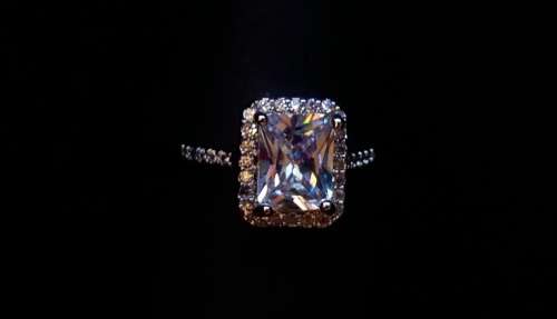 Incredible 3.79 Carat (TW) Radiant Cut Halo Ring. Size 8.