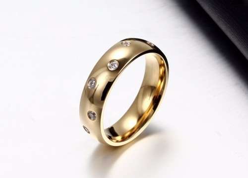 0.5 Carat Simulated Diamond Eternity Ring Titanium Steel Wedding band. Size 7/O