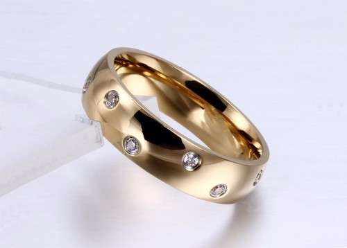 0.5 Carat Simulated Diamond Eternity Ring Titanium Steel Wedding band. Size 7/O
