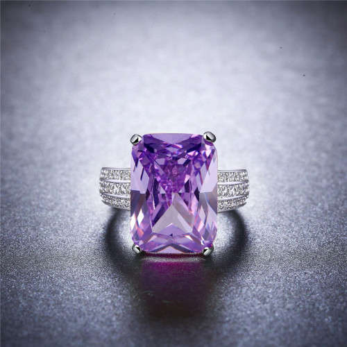 Amazing 6 carat Radiant cut Simulated Diamond Ring. Size 9.