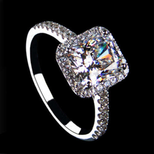 Incredible 3.02 Carat Cr. Diamond Cushion cut Halo Engagement Ring. Size 7/O