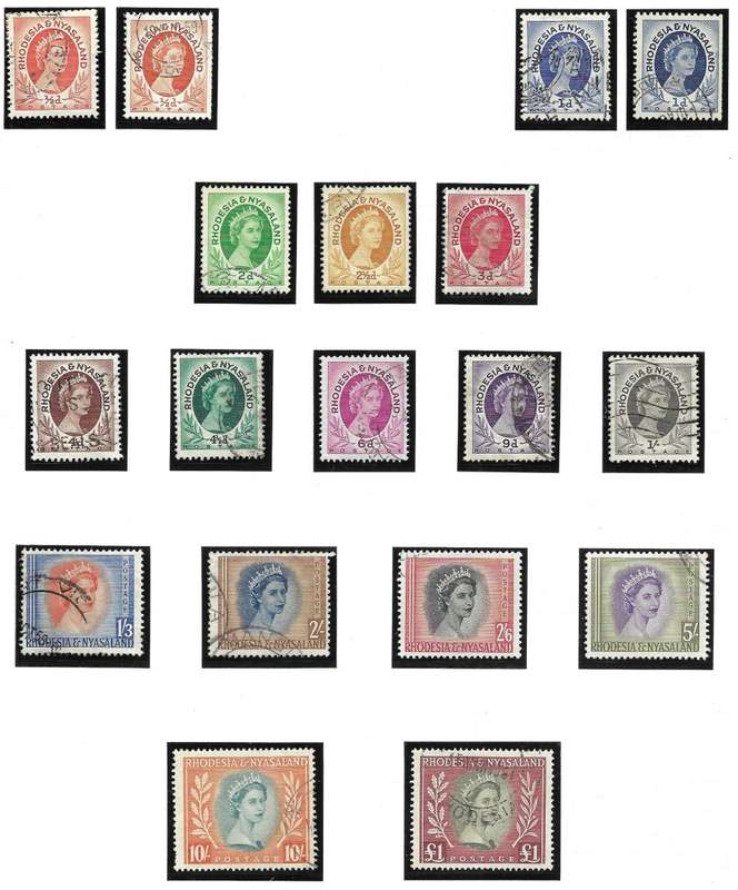 RHODEASIA&NYASSALAND   1954             FINE USED SET                R1400-00