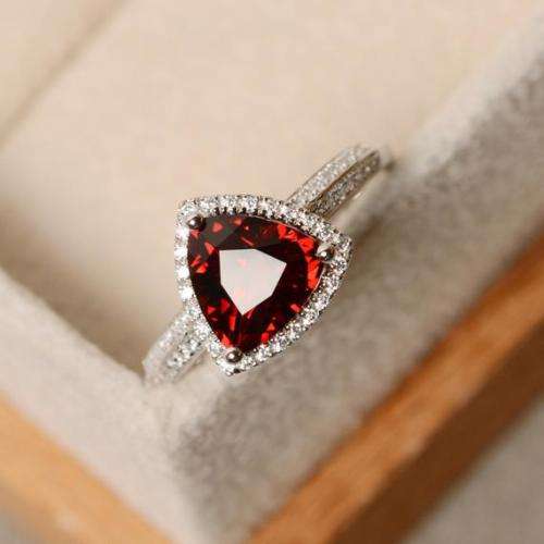 ***Video*** Vivid Purplish Red Rhodolite Garnet Trillion Cut Pair 2.06t