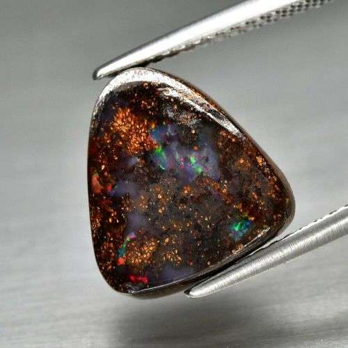 4.46ct  Triangle Cabochon Natural Winton Area Matrix Boulder Opal