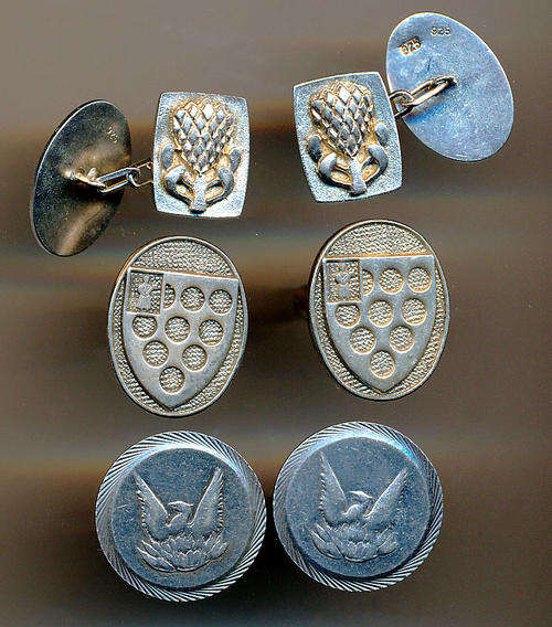 3 pairs of sterling silver cuff links