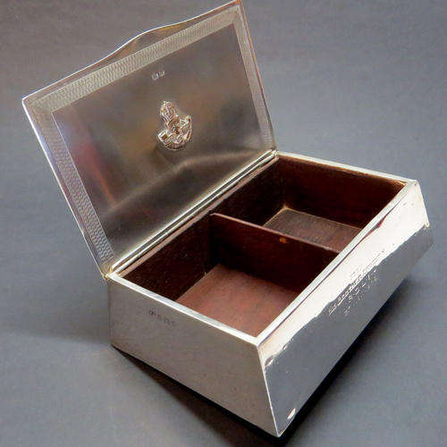 Silver hallmarked military presentation box