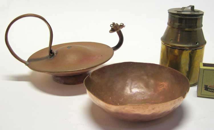 3 Metal items - Brass & Copper