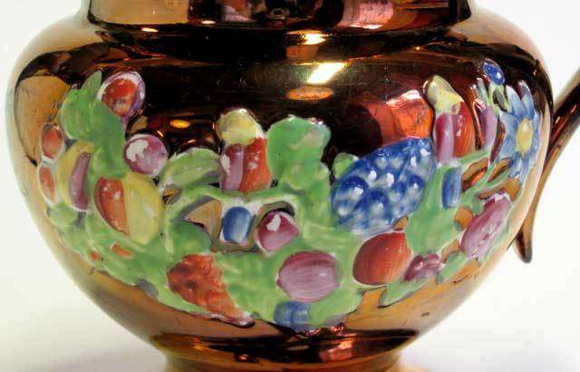 Copper lustre jug