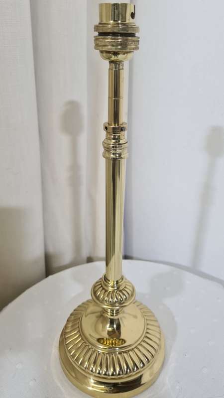 Victorian Brass Table Lamp with Shade