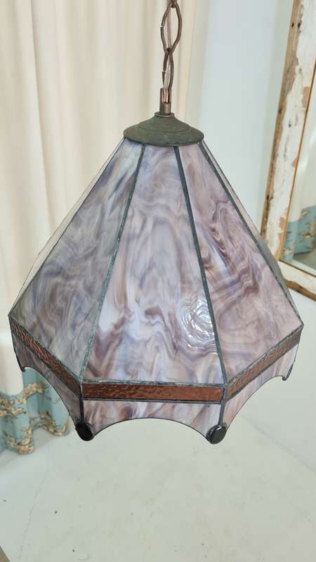 Vintage Lead Glass Ceiling Light