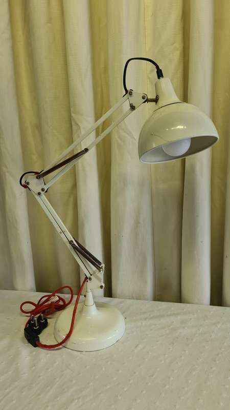 White Vintage Anglepoise Style Desk Lamp