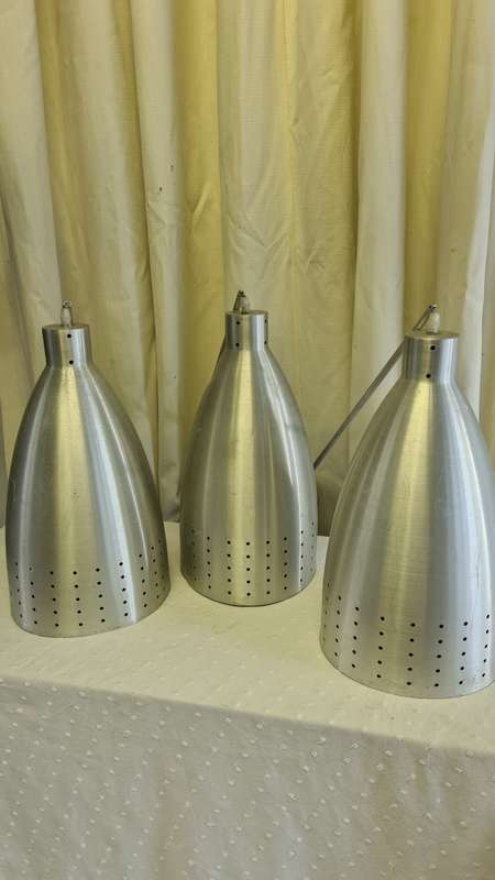 3 x Aluminium Ceiling Lights