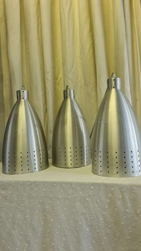 3 x Aluminium Ceiling Lights