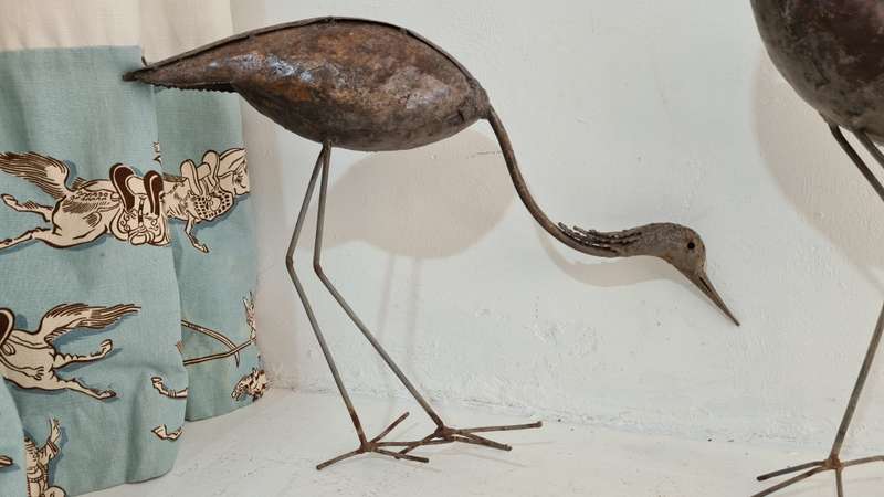 Pair of Metal Cranes