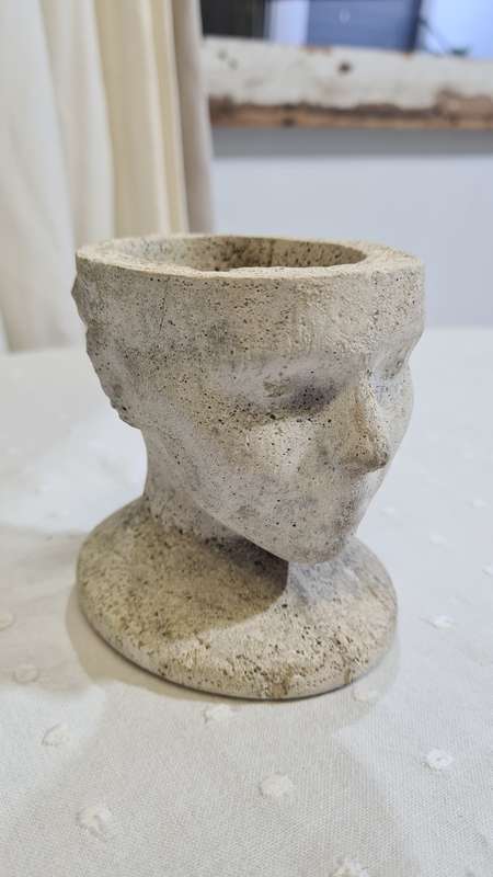 Vintage Stone Bust Planter