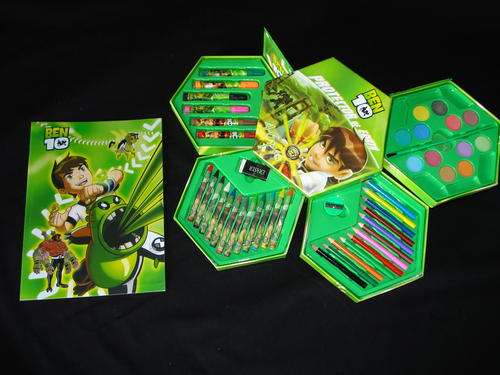 BEN 10 ART SET - 46 PIECE!!! +++ FREE COLOURING BOOK!!!