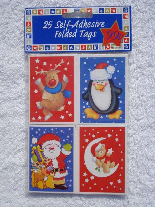 Christmas Gift Tags  - 25 X Assorted Self-Adhesive Folded Tags!!!