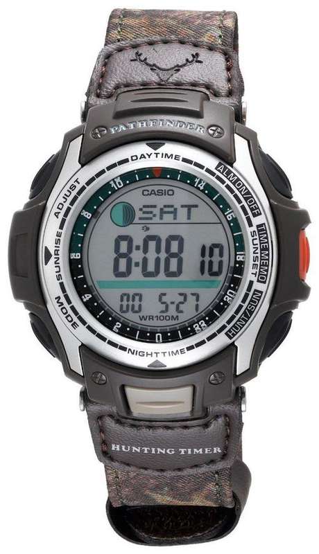 Casio Men's Pathfinder Moon Phase, Fishing, Hunting Timer Watch