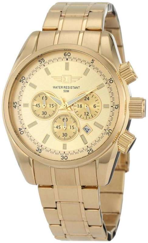 I By Invicta Men's Chronograph 18k Gold-Plated Stainless Steel