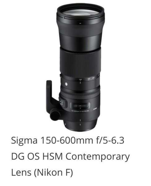 Brand New Sigma 150-600mm 5-6.3 DG HSM OS Contemporary. (Nikon)