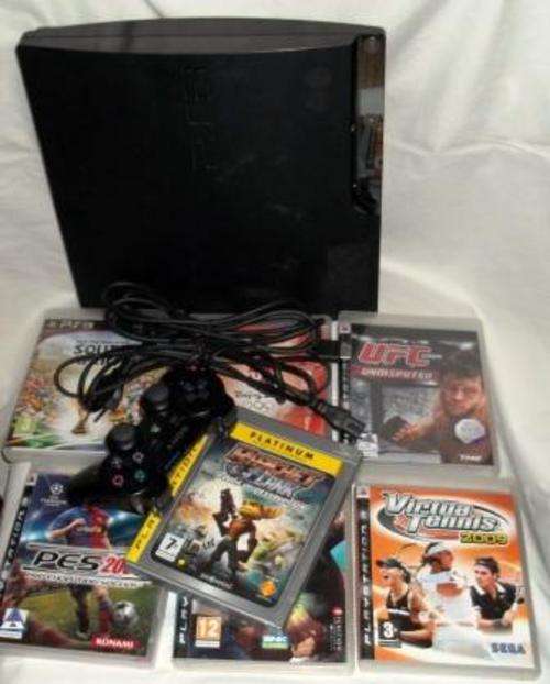 Sony Playstion 3 Slim 120GB + 8 Games + HDMI Cable